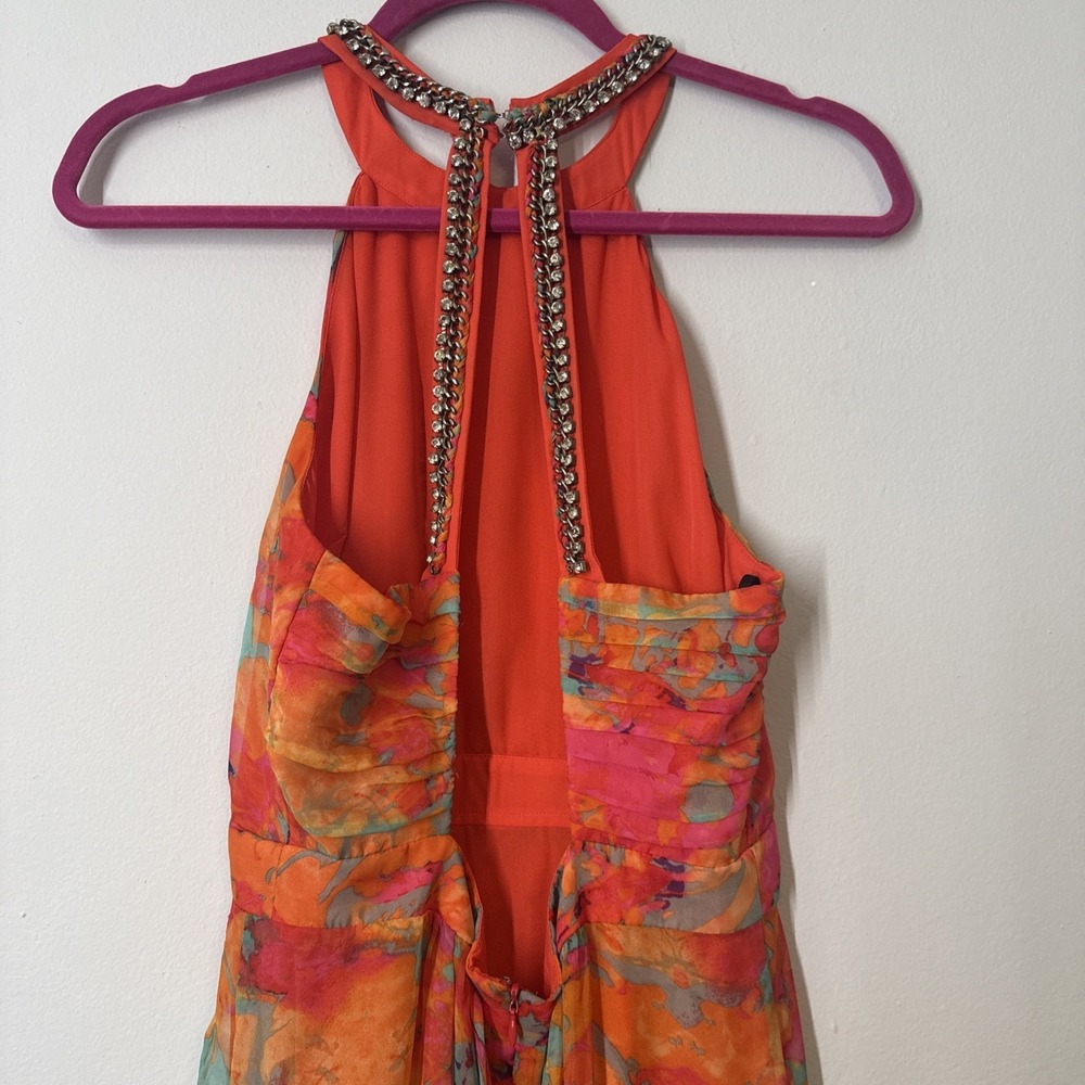 Laundry Shelli Segal Embellished Floral Gown Multicolor‎ Glam Evening Size 10 - Picture 5 of 8